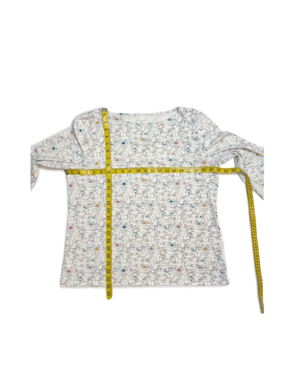 Talbots Outlet Knit Cat Kitten Print Shirt 3/4 Length Sleeves Size XL - Picture 5 of 8